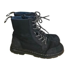 Dr. Martens Ankle Boots Combs Cap Youth Girl Size 5 Black Canvas Lace Up Zip